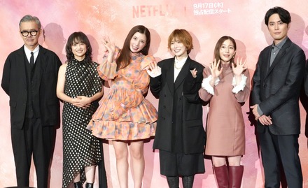渡部篤郎、永作博美、仲里依紗、松岡茉優、田中みな実、間宮祥太朗【撮影:小宮山あきの】