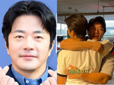 背はいつの間にか父を越え…俳優クォン・サンウ、そっくりの息子と熱い抱擁を交わす