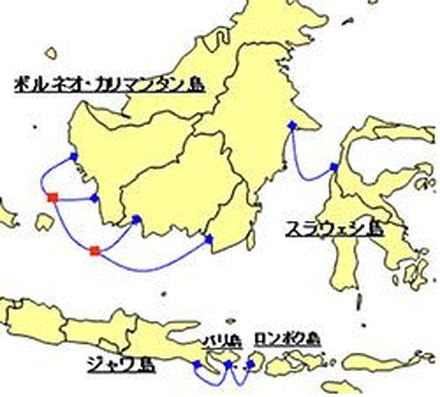 インドネシア「JaKa2LaDeMaプロジェクト」ルート図