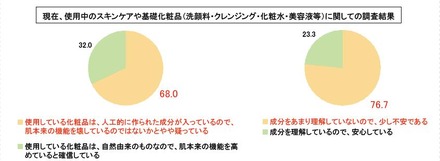 使用中の基礎化粧品などについての調査結果