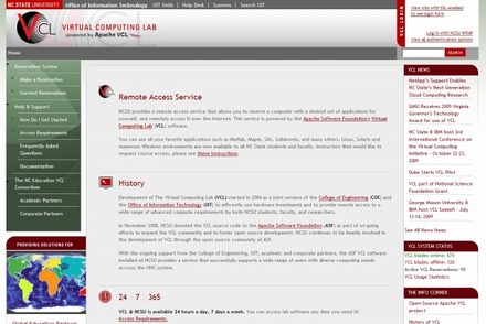 「Virtual Computing Lab」サイト（画像）