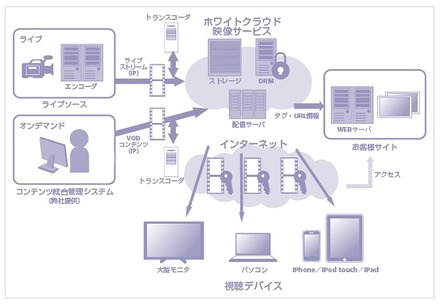 「ホワイトクラウド 映像サービス」サービス提供イメージ