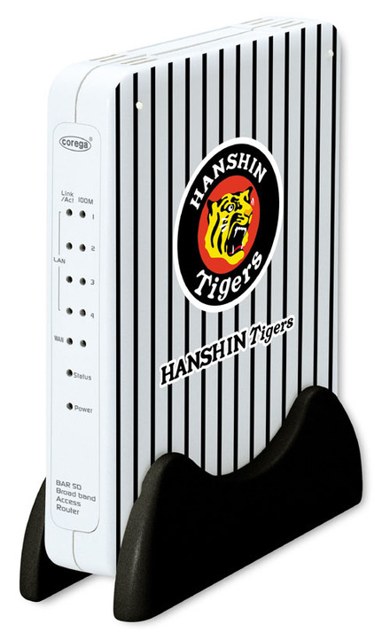 ブロードバンドルータも縞模様に。コレガの「猛虎ルータ」