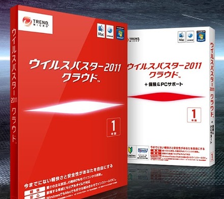 「ウイルスバスター2011クラウド」パッケージ