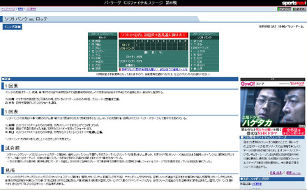 スポーツナビCS第6戦速報