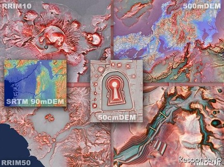 データクラフト 赤色立体地図サンプル