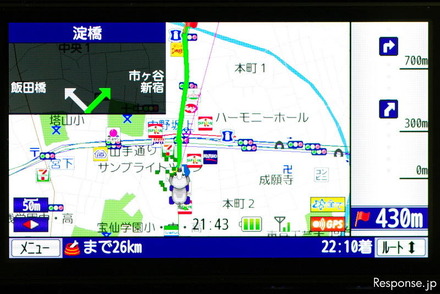 インクリメントP MapFanナビークル カーナビとしての見やすさは横画面のほうが良さそうだ