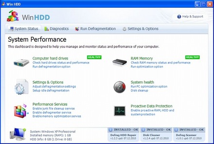 偽装HDD診断ツール「Win HDD」の画面