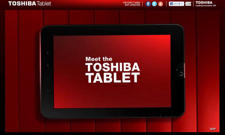 東芝、Android3.0搭載タブレットの予告サイトをオープン