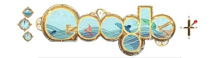 潜水艦から覗いている風景になったGoogleロゴ