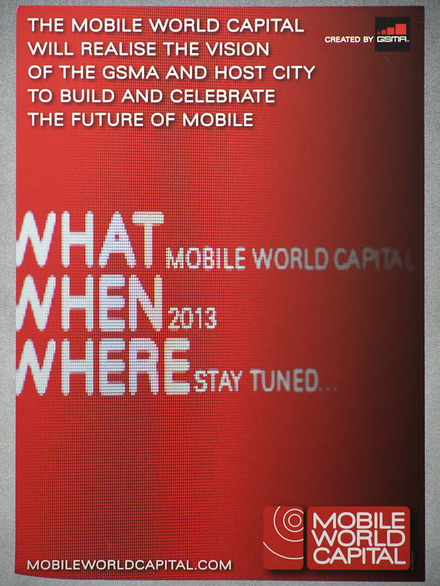 Mobile World Congress 2011会場に掲示されたMobile World Capital構想のポスター