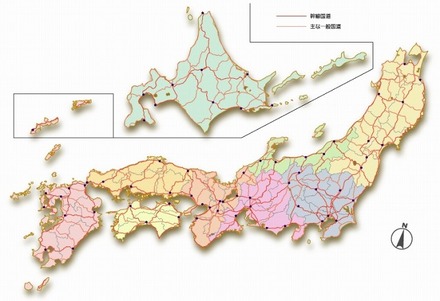 「国土交通省道路局｜道路情報提供システム」の地図