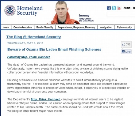 「Beware of Osama Bin Laden Email Phishing Schemes」と題する記事