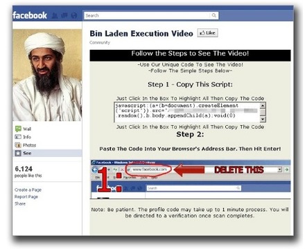 ウサマ・ビンラディン容疑者の「殺害動画」の閲覧手順を示すFacebookページ
