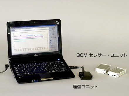 ノートパソコンに接続した環境モニタリング装置