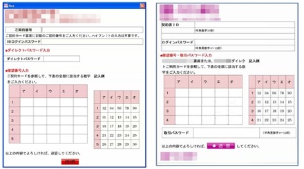 情報入力を促す画面のイメージ（表示内容はウイルスによって異なります）