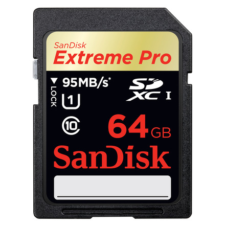 「サンディスク・エクストリーム・プロ・SDXC・UHS-Iカード」64GB
