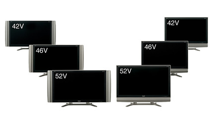 亀山第2工場製のフルHD液晶パネルを採用した52/46/42V型液晶テレビ「AQUOS」