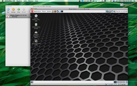 Oracle Solarisの動作画面（Apple OS X上）