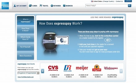 アメリカン・エキスプレスによる「expresspay」技術の解説ページ