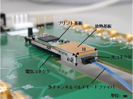 　日立製作所中央研究所は21日、40Gbpsの光トランシーバーの薄型化に成功したと発表した。情報通信研究機構の委託研究の一環として開発されたもの。これにより、光トランシーバーが、通信装置内に高密度で搭載できるようになる。