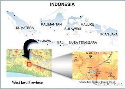丸紅・東芝、インドネシアの地熱発電プロジェクト 案件所在地