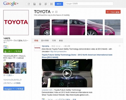 TOYOTA、SONY、ユニクロといった企業も、Google＋を活用している