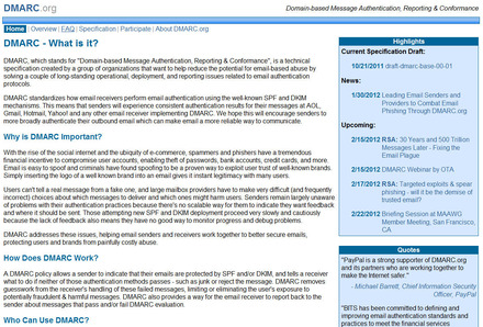 DMARC.orgのウェブサイト。