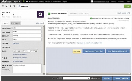 「Desk.com」は顧客管理とソーシャルメディアを連動したヘルプデスクとなっている