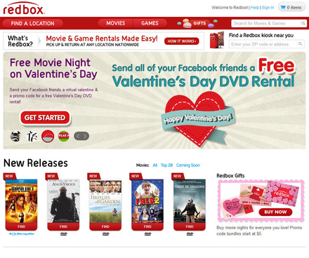 Redboxのウェブサイト