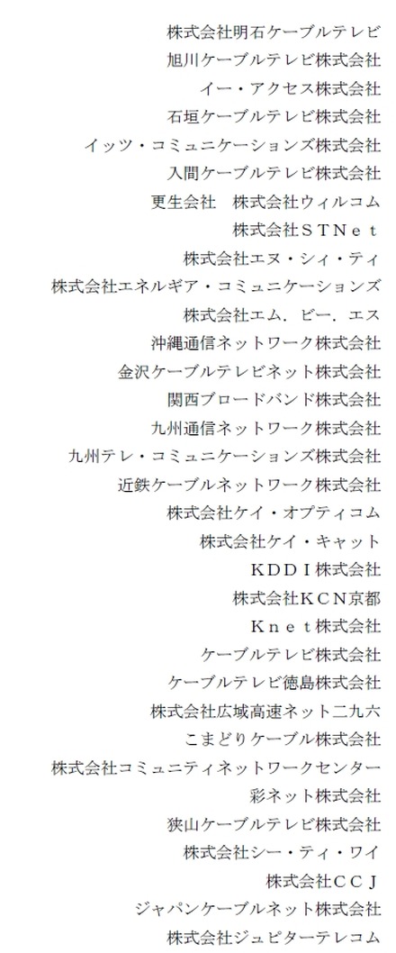 要望書を連名で発表した会社（1/2）