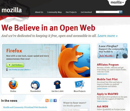MozillaのWebサイト