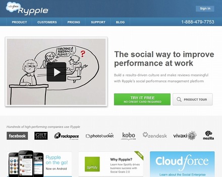 「Salesforce Rypple」紹介サイト（rypple.com）