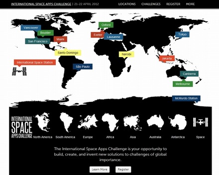 「International Space Apps Challenge」サイト（画像）
