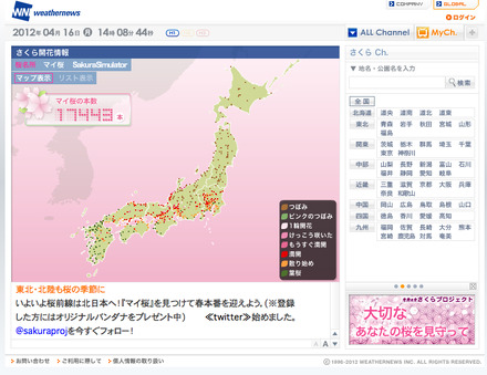 ウェザーニュースの「さくら Ch.」