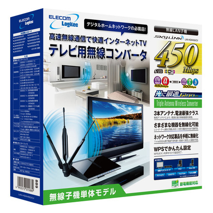 無線コンバータ「LAN-HGW450/CV」のパッケージ