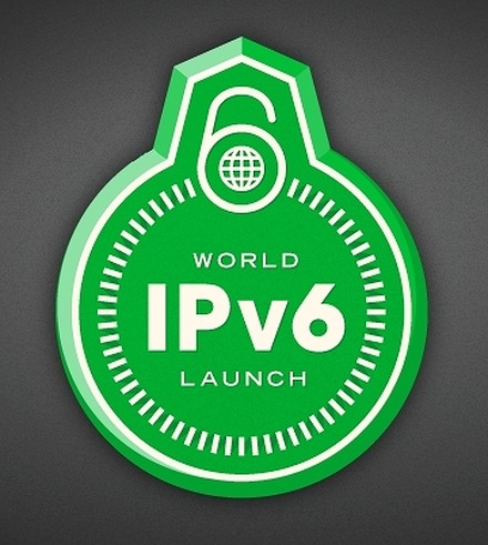 「World IPv6 Launch」ロゴ（バッジ）