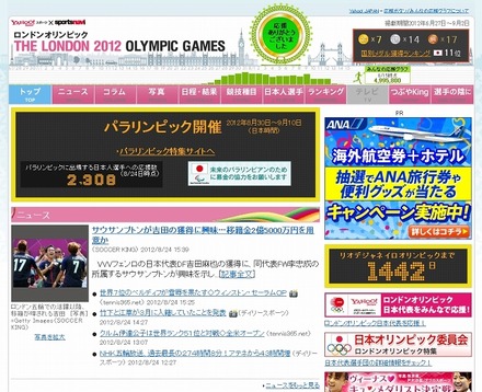 Yahoo!スポーツ×sportsnavi「ロンドンオリンピック特集」