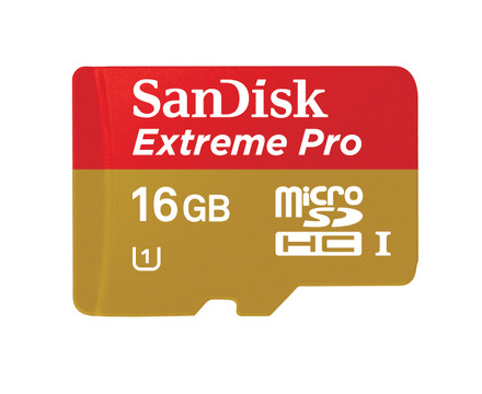 「サンディスク・エクストリーム・プロ microSDHC UHS-Iカード」16GBモデル
