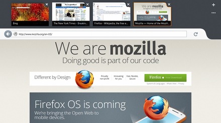 「MetroスタイルUI環境」に対応したFirefox