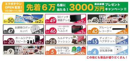 総額3,000万円のプレゼントキャンペーンを実施