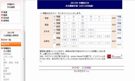 早稲田大学 文化構想学部の解答速報