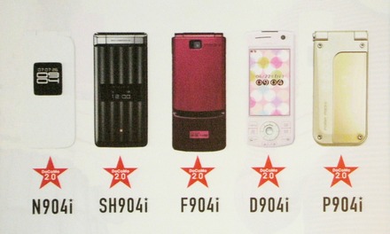 904iシリーズ。N904i、SH904i、F904i、D904i、P904i