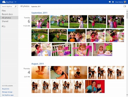 「All photos view」では時系列に沿った写真の表示が可能に