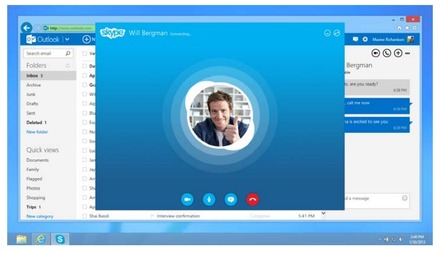 Outlook.comメールからすぐにSkype通話が起動可能に
