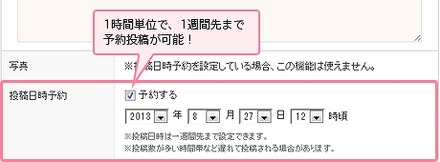 「日記の予約投稿」機能の概要