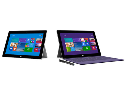 「Surface」の新モデル「Surface Pro 2」（右）と「Surface 2」