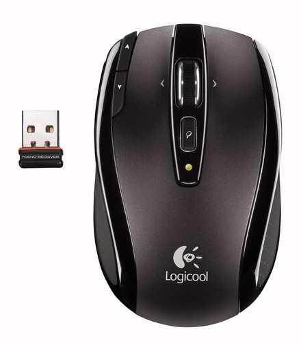 VX Nano Cordless Laser Mouse for Notebooks（左はUSBレシーバー）