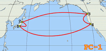 (1)三重県志摩（2）茨城県阿字ヶ浦（3）ワシントン州ハーバーポイント（4）カリフォルニア州グローバービーチ