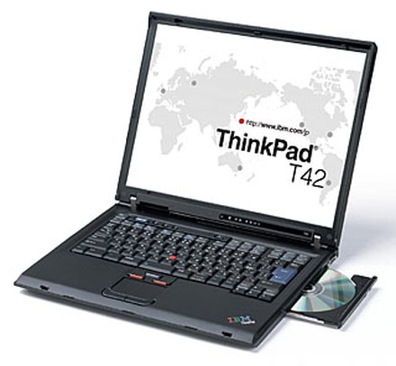 IBM、Pentium M 745＆MOBILITY RADEON 9600搭載のThinkPad T42など——15V型SXGA+液晶やDVDマルチドライブも採用
